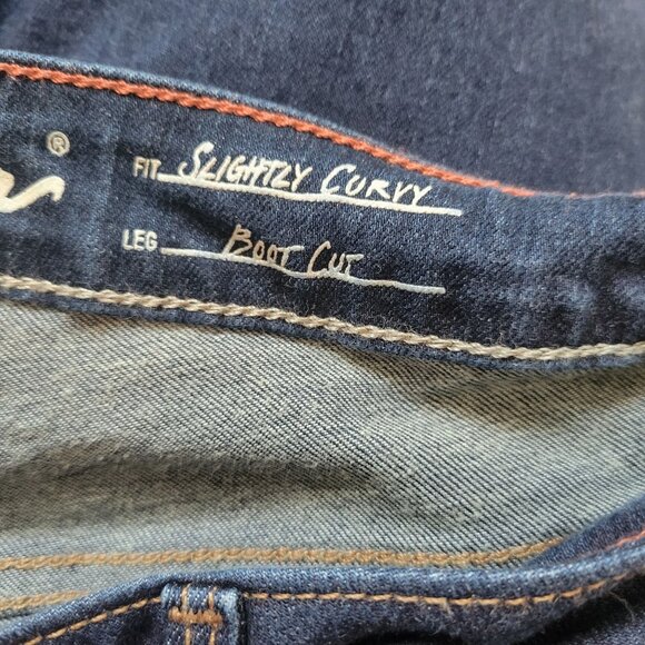 Eddie Bauer Womens Slightly Curvy Boot Cut Jeans Size 14 Dark Wash Denim - Picture 5 of 5